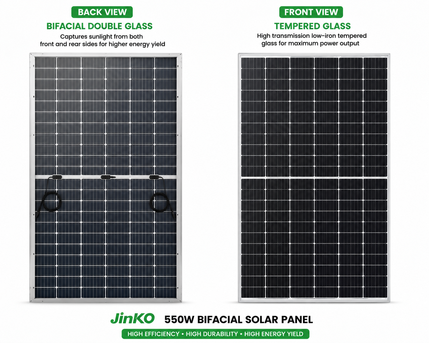 Jinko 550W Bifacial N-Type Monocrystalline Solar Panel