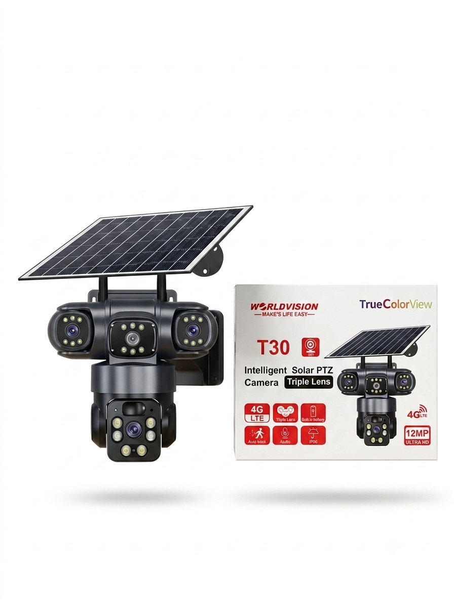 v380 T30 3Lens Solar PTZ Camera
